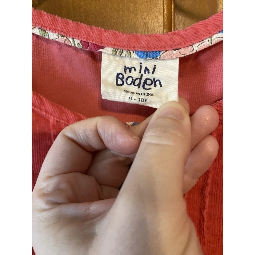 Mini Boden girls 9/10 Pink dress short cap sleeve Pockets Summer Travel Beach